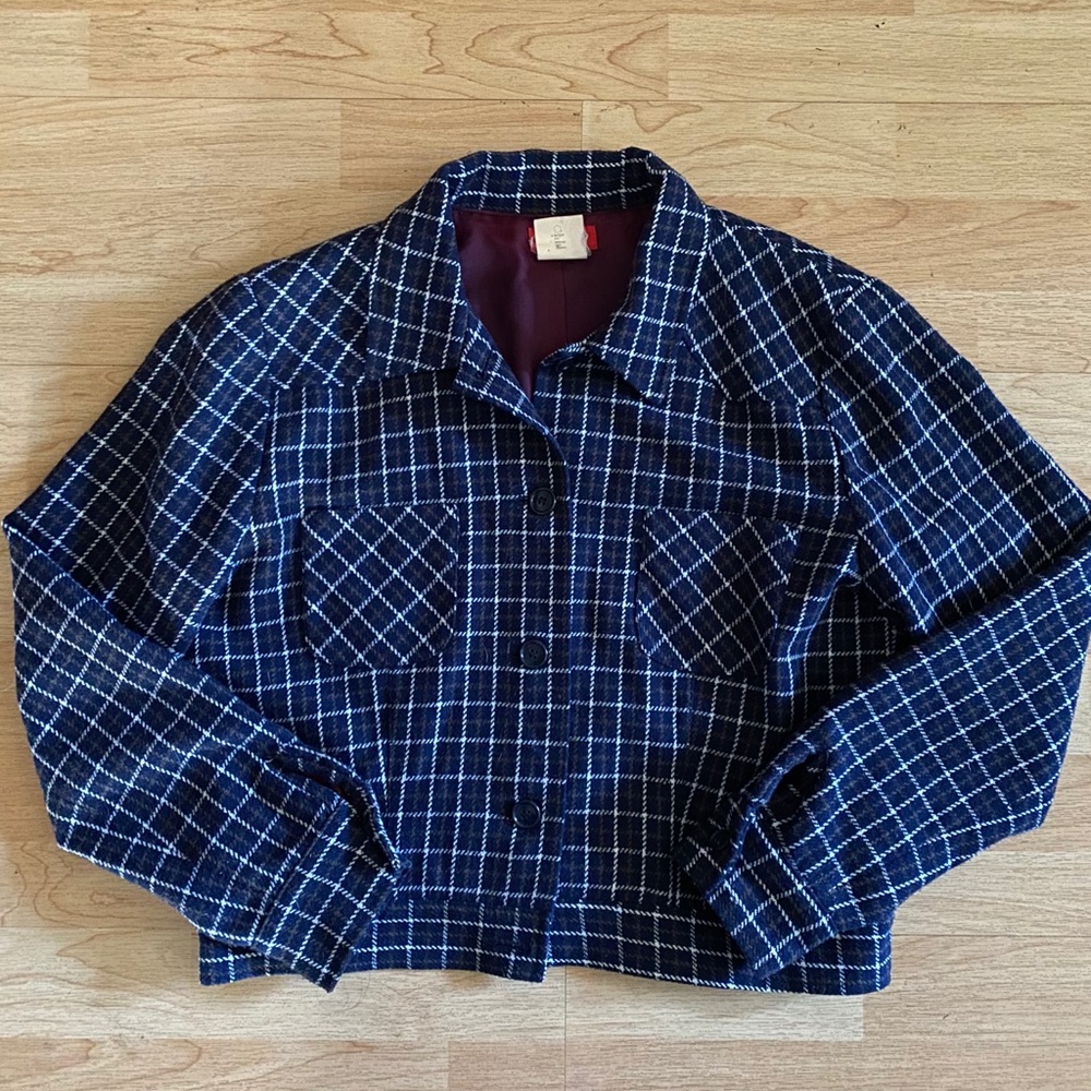 Vintage Blue Plaid Esprit Jacket